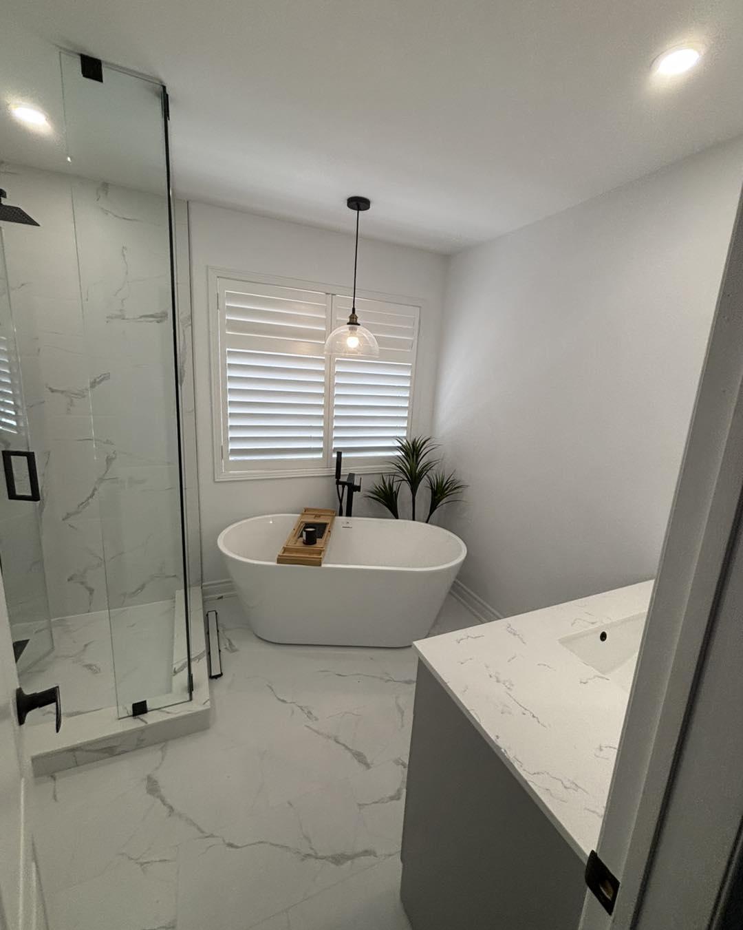Bathroom renovation completed by Romanos Renovations, GTA